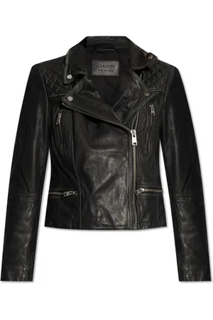 AllSaints Femme, Vestes, Noir, Taille: 38 FR Veste en cuir de cargaison