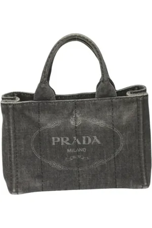 Prada Femme, Pre-owned, Noir, Taille: ONE Size Pre-owned Denim cabas