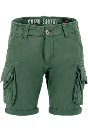 Alpha Industries Homme, Shorts, Vert, Taille: W32 Vintage Vert Cargo Crew Shorts