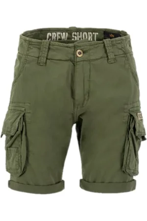 Alpha Industries Homme, Shorts, Vert, Taille: W30 Cargo Crew Shorts Olive Foncé