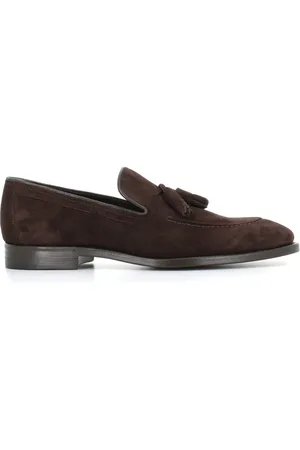 HENDERSON BARACCO Homme, Chaussures, Brun, Taille: 44 EU Mocassin en daim avec pompons
