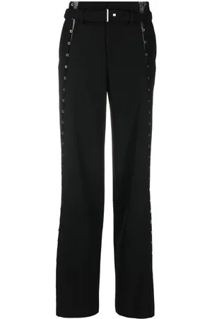DION LEE Femme, Pantalons, Noir, Taille: 38 FR Pantalon large avec détails crochets