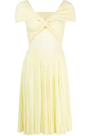 ANTONINO VALENTI Femme, Robes, Jaune, Taille: 38 FR Robe avec Détail Torsadé et Jupe Évasée