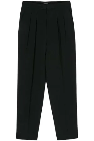 Giorgio Armani Femme, Pantalons, Noir, Taille: 40 FR Pantalon en Soie Noire avec Paillettes
