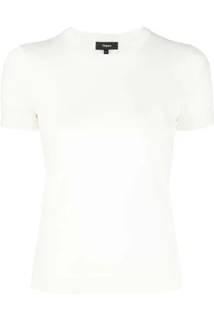 THEORY Femme, Tops, Blanc, Taille: 42 FR Haut en Tricot Fin en Mélange de Laine