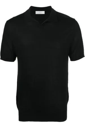 Mauro Ottaviani Homme, Tops, Noir, Taille: M Polo en Soie Noir