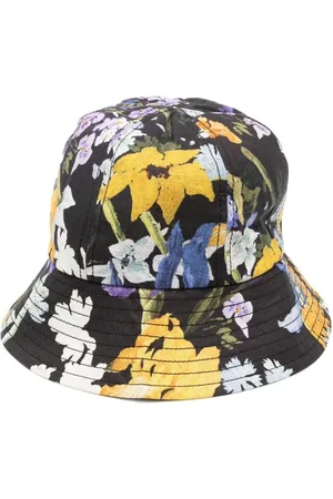 Erdem Homme, Accessoires, Vert, Taille: M Chapeau Seau à Cordon avec Imprimé Floral