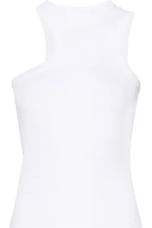Axel Arigato Femme, Tops, Blanc, Taille: 40 FR Débardeur Racerback avec Monogramme Brodé