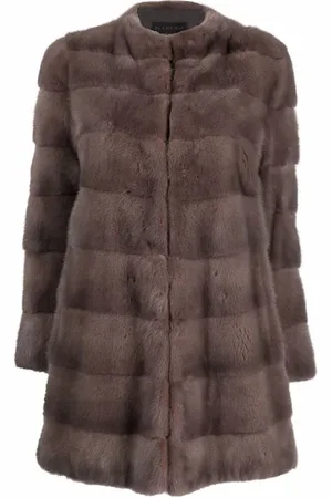 Blancha Femme, Vestes, Brun, Taille: 38 FR Manteau en fourrure de vison marron