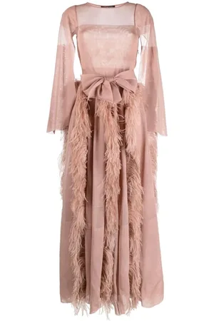 ANTONINO VALENTI Femme, Robes, Rose, Taille: 38 FR Robe Maxi en Soie Rose Poudré