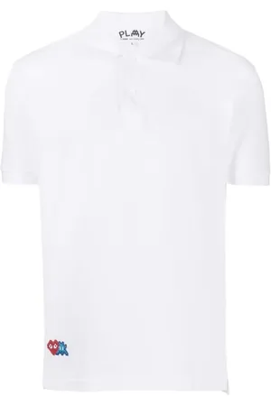 Comme des Garçons Homme, Tops, Blanc, Taille: M Pull Polo Blanc avec Détail Appliqué