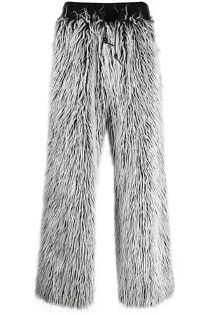 Dolce & Gabbana Homme, Pantalons, Blanc, Taille: L Pantalon Faux-Fur Coupe Tailleur
