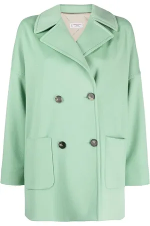 ALBERTO BIANI Femme, Manteaux, Vert, Taille: 36 FR Manteau en Laine Double Boutonnage Vert Menthe