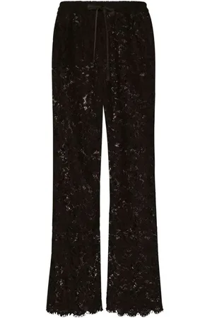 Dolce & Gabbana Homme, Pantalons, Noir, Taille: M Pantalon en Dentelle