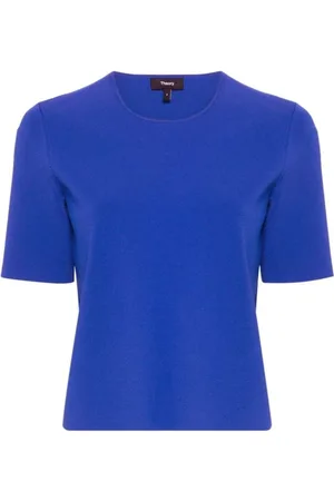THEORY Femme, Tops, Bleu, Taille: 36 FR T-Shirt Scuba Bleu Électrique