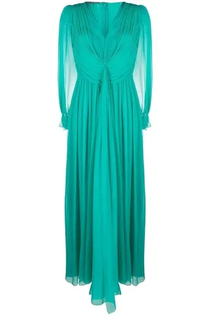 Alberta Ferretti Femme, Robes, Vert, Taille: 38 FR Robe Maxi en Soie Verte