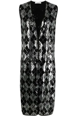 CHARLOTT Femme, Vestes, Noir, Taille: 36 FR Gilet sans manches à sequins