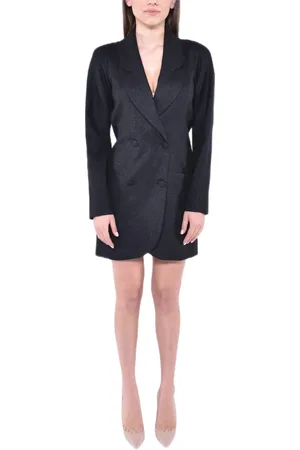 MVP Wardrobe Femme, Robes, Noir, Taille: 38 FR Robe mini style veste à double boutonnage