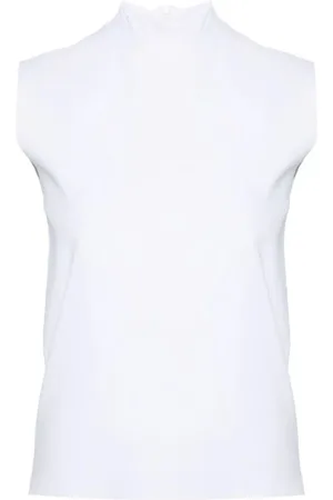 Plan C Femme, Tops, Blanc, Taille: 38 FR Débardeur Col Montant Blanc Optique