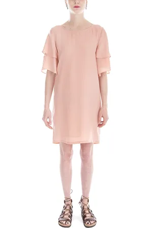 minimum Femme, Robes, Rose, Taille: 38 FR Robe Rose avec Manches à Volants