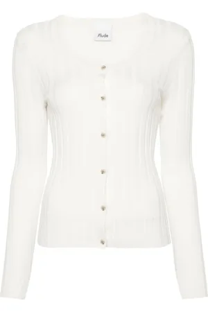 Allude Femme, Pulls, Blanc, Taille: 42 FR Cardigans