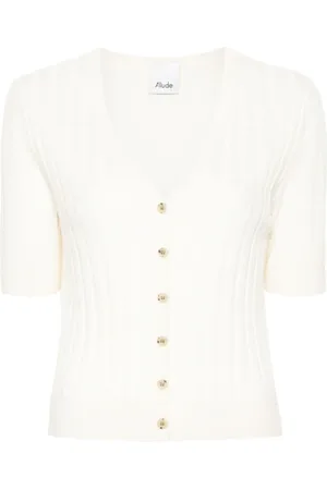 Allude Femme, Pulls, Blanc, Taille: 42 FR Cardigans