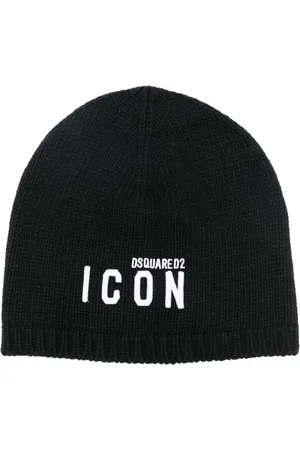 Dsquared2 Homme, Accessoires, Noir, Taille: ONE Size Chapeau Noir en Tricot