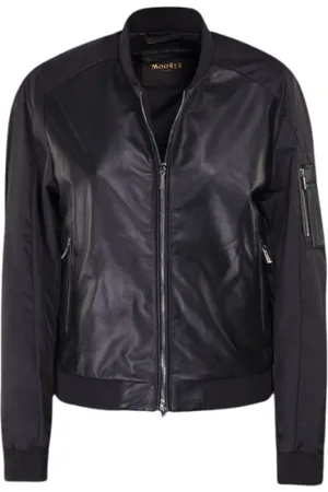 MOORER Femme, Vestes, Noir, Taille: 36 FR Bomber Vestes