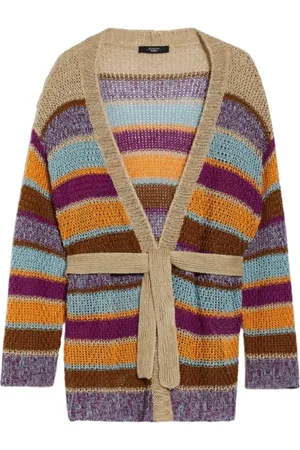 Max Mara Femme, Pulls, Multicolore, Taille: 38 FR Cardigan en Pur Lin Point de Riz