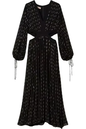 Twin-Set Femme, Robes, Noir, Taille: 40 FR Robe longue en georgette brodée