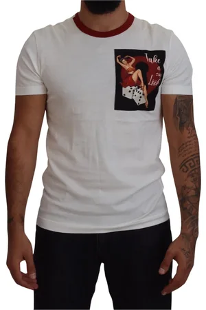 Dolce & Gabbana Homme, Tops, Blanc, Taille: XS T-Chemises