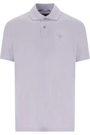 Barbour Homme, Tops, Violet, Taille: L Polo en Coton Piqué Lilas
