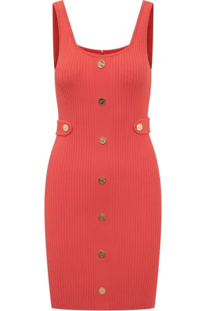 Michael Kors Femme, Robes, Rouge, Taille: 40 FR Robe en Tricot Snap Mini Scoop