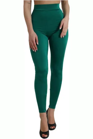 Dolce & Gabbana Femme, Pantalons, Vert, Taille: 36 FR Leggings