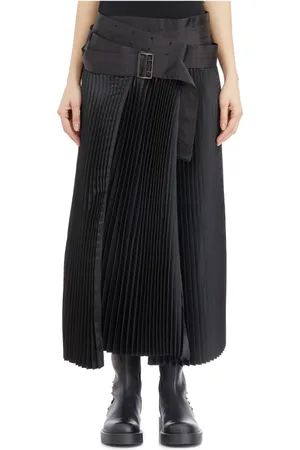 JUNYA WATANABE Femme, Jupes, Noir, Taille: 38 FR Jupe plissée avec ceinture