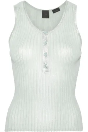 Pinko Femme, Tops, Vert, Taille: 42 FR Hauts sans manches
