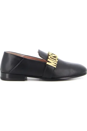 Moschino Femme, Chaussures, Noir, Taille: 37 EU Chausson Noir avec Logo Métallique