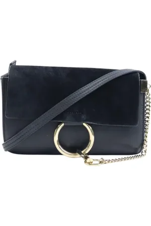 Chloé Femme, Pre-owned, Noir, Taille: ONE Size Pre-owned Daim sacs-ports-paule