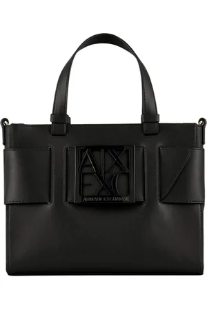 Armani Exchange Femme, Sacs, Noir, Taille: ONE Size Sac fourre-tout noir avec boucle logo
