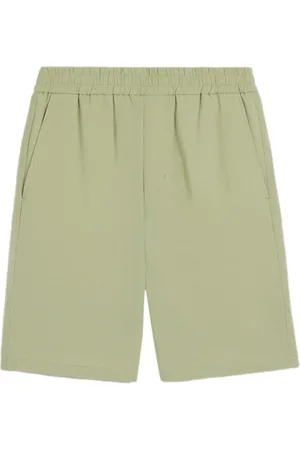 Ami Homme, Shorts, Vert, Taille: L short en coton à plaque logo