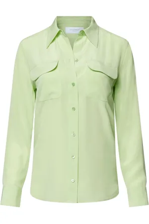 Equipment Femme, Blouses et Chemises, Vert, Taille: 40 FR Chemise en Soie Signature