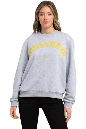 Trussardi Femme, Sweatshirts et sweats à capuche, Gris, Taille: 36 FR Pull en Coton Gris