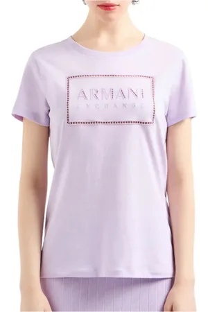 Armani Exchange Femme, Tops, Violet, Taille: 36 FR T-shirt à manches courtes pour femmes