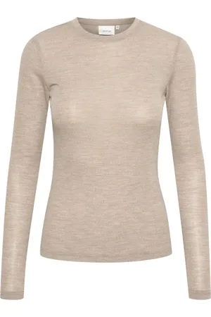 Gestuz Femme, Blouses et Chemises, , Taille: 40 FR Ninia GZ LS Laine Col Rond Noos Sand Melange