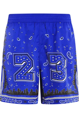 OFF-WHITE Homme, Maillots de bain, Bleu, Taille: L Bandana Surfer Swimshorts