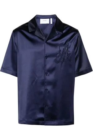 Axel Arigato Homme, Chemises, Bleu, Taille: XS Chemise Twisted A Bleu Marine Satinée