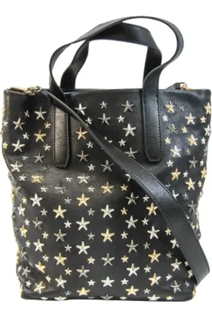 Jimmy Choo Femme, Pre-owned, Noir, Taille: ONE Size Pre-owned Cuir cabas
