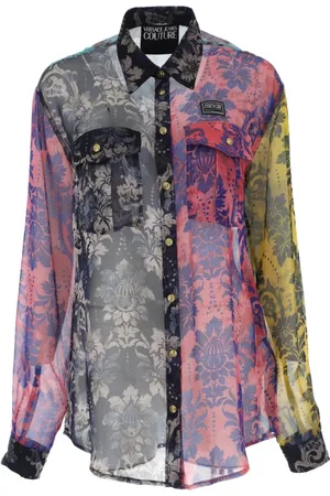 VERSACE Femme, Blouses et Chemises, Multicolore, Taille: 34 FR Chemises Roses pour Femmes
