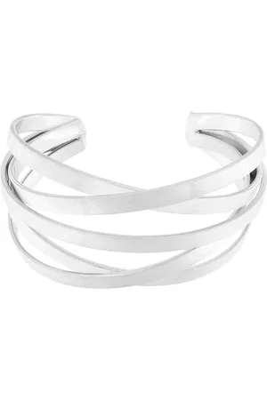 Dansk Copenhagen Femme, Accessoires, Gris, Taille: ONE Size Bracelet Manchette Multi-Rangs en Argent Luxueux