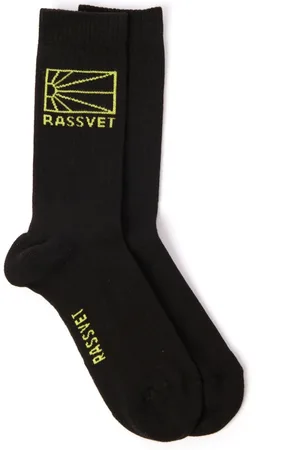 Rassvet Homme, Sous-vêtements, Noir, Taille: S Coton Biologique Logo Détail Chaussettes Tricotées